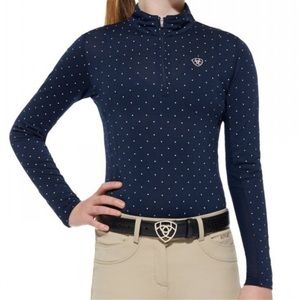 Ariat Sunstopper 1/4 Zip Baselayer Navy Dot